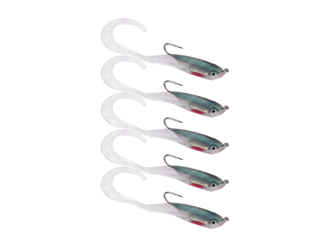 Danu26-5 Piezas Señuelos De Pesca Artificiales Suaves Con Anzuelo Para Lubina So050-4