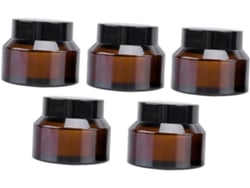 Juego De 5 Frascos De Vidrio Para Crema, Ideales Para Viajes, Con Protección Uv Para Rostro Y Contorno De Ojos.