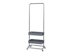 Perchero burro Kumad con ruedas 2 cajas metal 175x58x36cm - Gris oscuro [EN.CASA]