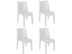 Conjunto de 4 Cadeiras DMORA Cinzento (Polipropileno - 56x55x78 cm)