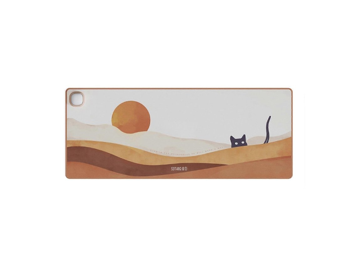 Alfombrilla de ratón eléctrica con calefacción de 3 niveles, alfombrilla para juegos extendida, accesorio de escritorio Sunset Cat