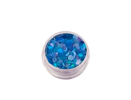 Glitter Nail Art Flakes Azul G30 LOOKIMPORT