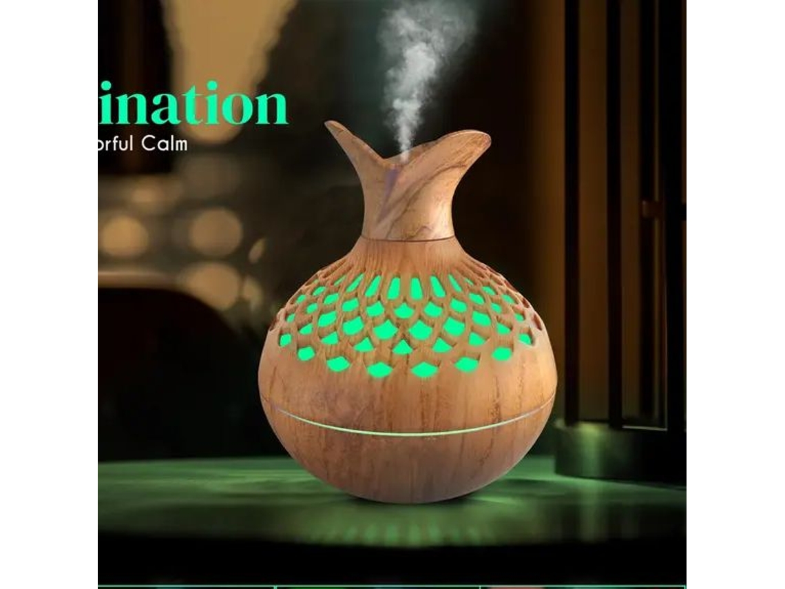 Humidificador difusor de aceites esenciales, interfaz USB, tecnología sónica Mdug (amarillo)