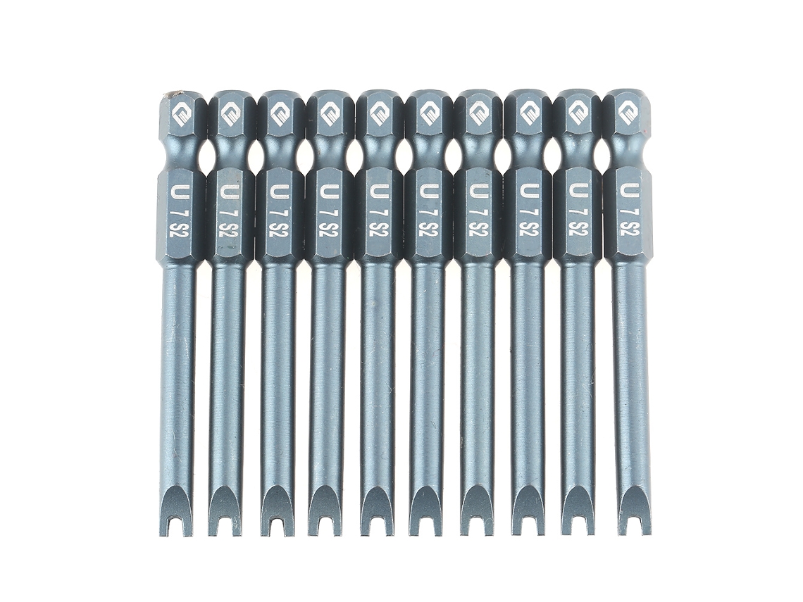 10 Puntas De Destornillador En Forma De U, Acero S2, Hexagonales Magnéticas De 65 Mm (1/4 De Pulgada)