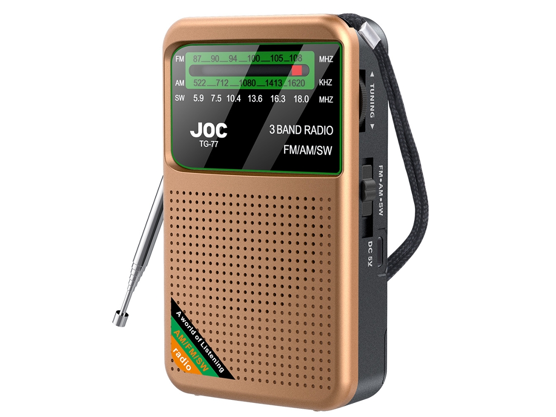 Mini radio de bolsillo recargable Viewleaf AM/FM/SW con auriculares con cable y receptor FM portátil