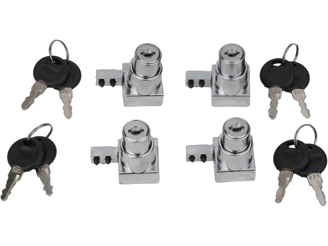 Juego De 4 Cerraduras Para 8 Mm 8 L, Seguridad, Duradero, Resistente, Corrosión, Aleación De Zinc