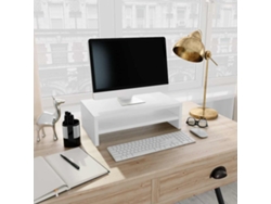 Soporte para monitor de madera contrachapada blanca de 42 x 24 x 13 cm