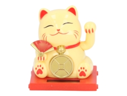 2026-gato De La Suerte Solar De 2 Pulgadas Con Caja Clara Brazo Moviéndose Para Decoración Hogar Oficina Tablero Amarillo
