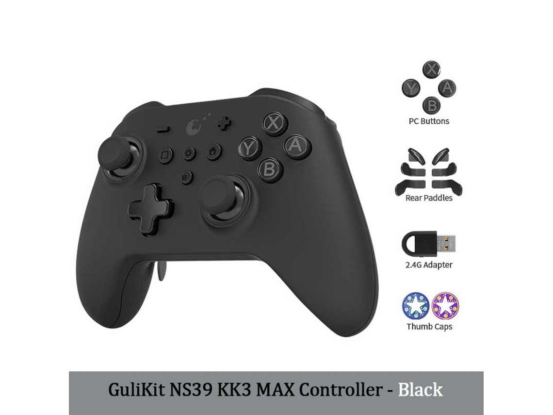 Mando inalámbrico Kk3 Max con joystick y gatillos de efecto Hall, compatible con Windows, Switch, Android e iOS, color negro. Aeuzwr