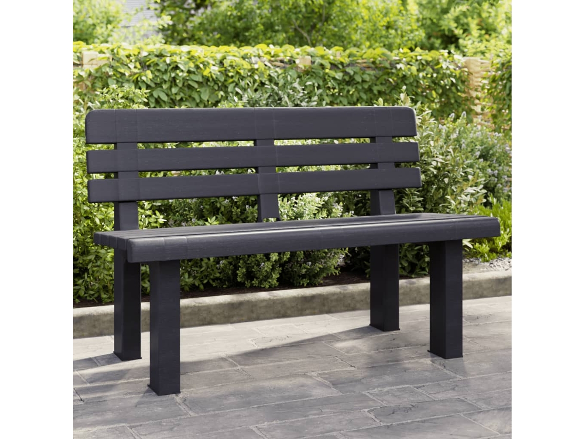 Banco de jardín 110x52x71 cm antracita polipropileno Dkd Home Decor