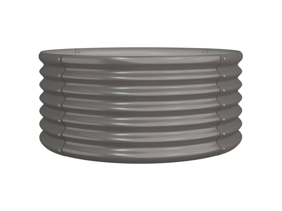 Jardinera VIDAXL Gris Acero (80 x 80 x 36 cm)