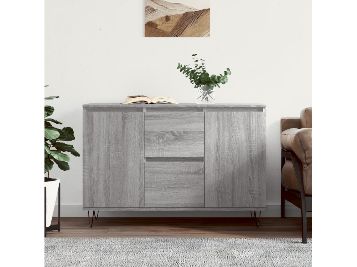 Aparador | Mueble De Comedor | Buffet De Madera De Ingeniería Gris Sonoma 104x35x70 Cm Wsd836145