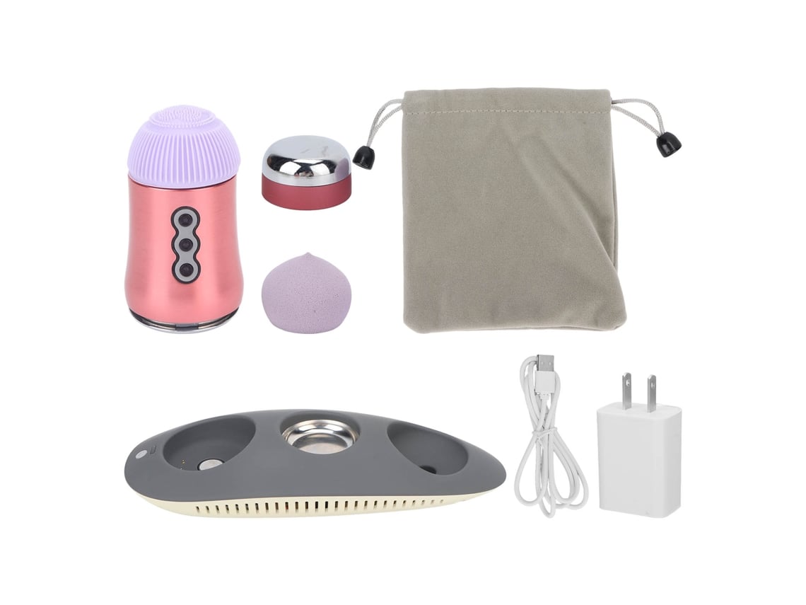 Escova De Limpeza Facial Elétrica Com Compressão Quente E Fria (rosa)