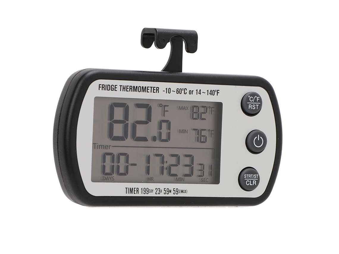 Termómetro Digital Para Frigorífico Y Congelador Con Pantalla Lcd, Imán Y Resistencia Al Agua Ipx4.