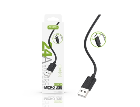Cable USB ACCETEL A1 (Negro - 25cm)