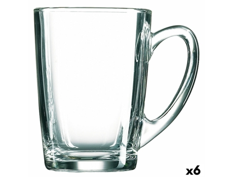 Taza Luminarc New Morning Desayuno Transparente Vidrio (320 ml) (6 Unidades)