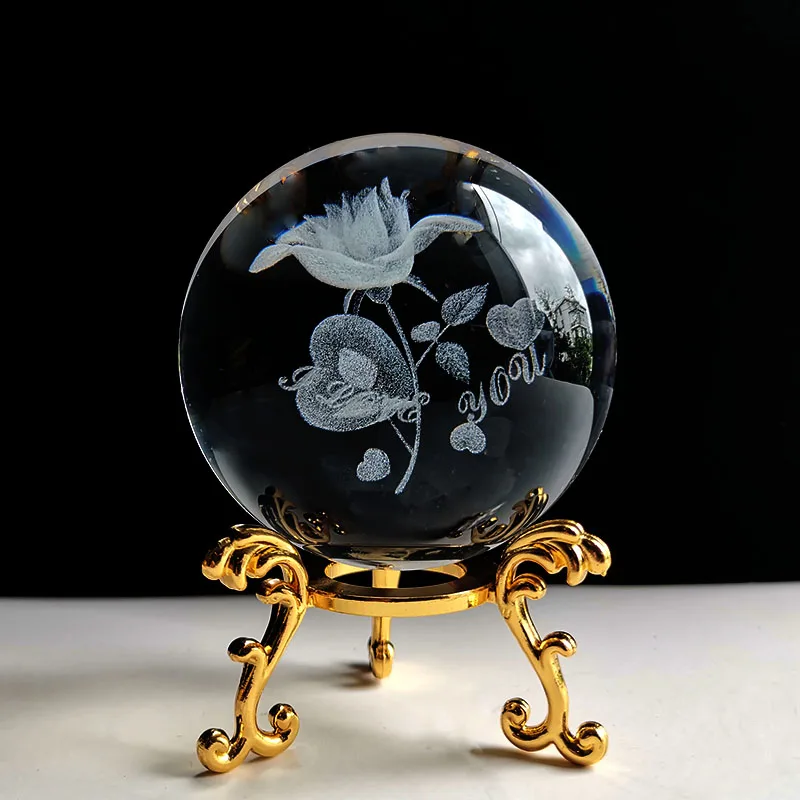 (estilo 24 60 Mm) Bola De Cristal De 60 Mm, Esfera De Vidrio Tallada En 3d, Pisapapeles Con Base.