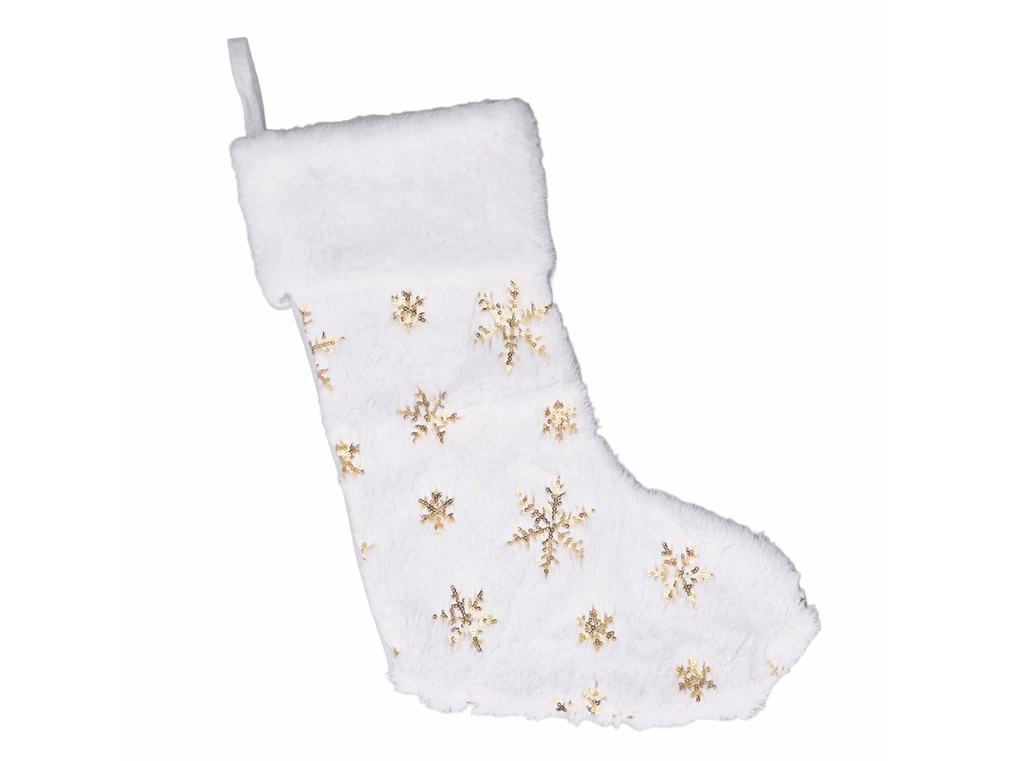 Vlrla-media Calcetín De Navidad Bordado Con Copo De Nieve Y Lentejuelas Para Decoración Familiar De Vacaciones Navideñas