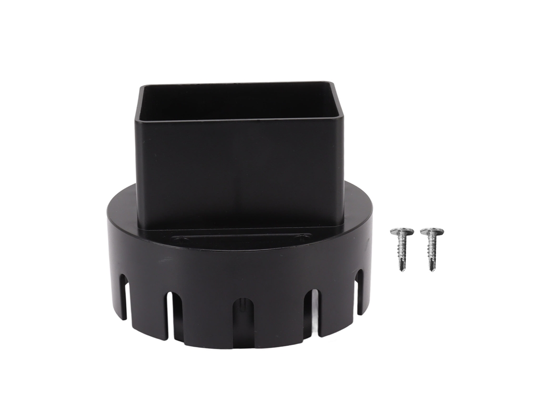 Adaptador de bandeja portacables de plástico negro de 3x4 pulgadas con tornillos
