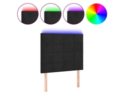 Maison Exclusive - Cabecero Con Luces Led Terciopelo Negro 100x5x118/128 Cm