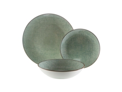 Vajilla de porcelana Versa Green de 18 piezas