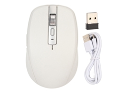 Rato Sem Fio 2.4g Bluetooth Dual Mode 2400 Dpi 14 Efeitos Rgb Para Windows Os X Branco