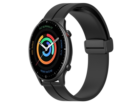 Correa de reloj inteligente para Amazfit GTR 2 Correa de reloj de silicona con cierre magnético de color sólido de 22 mm (negro)