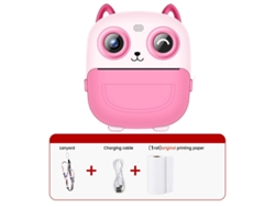 Cámara instantánea, mini cámara de impresión de alta definición de 1080p para niños, color rosa Cuich
