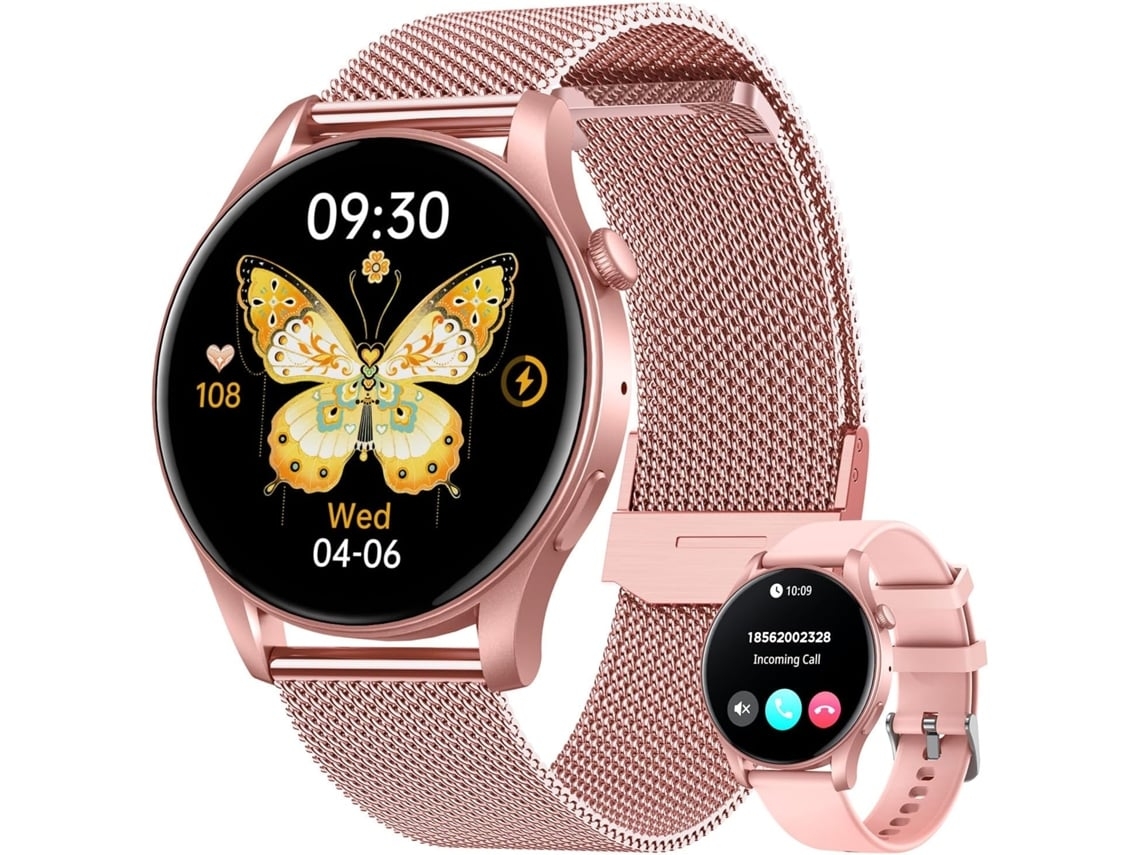 Yunzii Smartwatch 1, pantalla táctil AMOLED de 43 pulgadas, Bluetooth, monitoreo de llamadas, frecuencia cardíaca, presión arterial, monitor de sueño, más de 100 modos