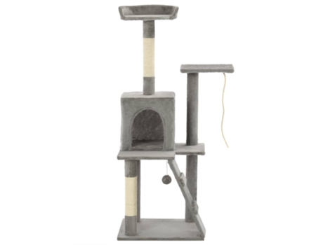 vidaXL Rascador para gatos con poste de sisal 120 cm gris
