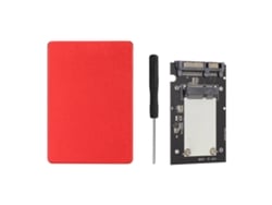 Adaptador SSD mSATA em liga de alumínio para SATA 3.0 6Gbps ultrafino para computador, vermelho.