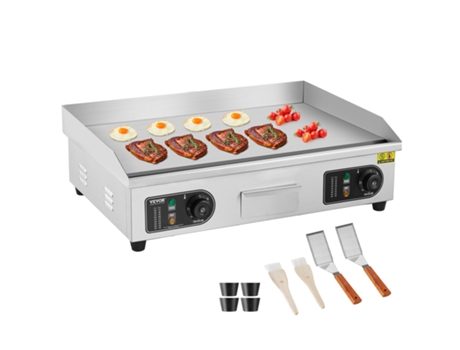 Plancha Eléctrica Comercial Plana 122-572 de Sobremesa para Cocinar Plancha Eléctrica Comercial de 4000 W de VEVOR