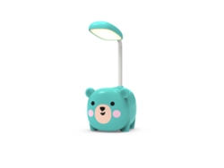 Lámpara De Escritorio Led Plegable Con Diseño Oso Azul, Protección Ocular, Recargable, Portalápices