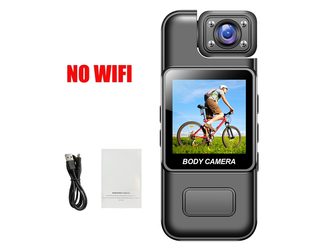 Cámara portátil Ultra HD 4K MDUG para uso policial con lente giratoria de 180° (sin Wi-Fi)