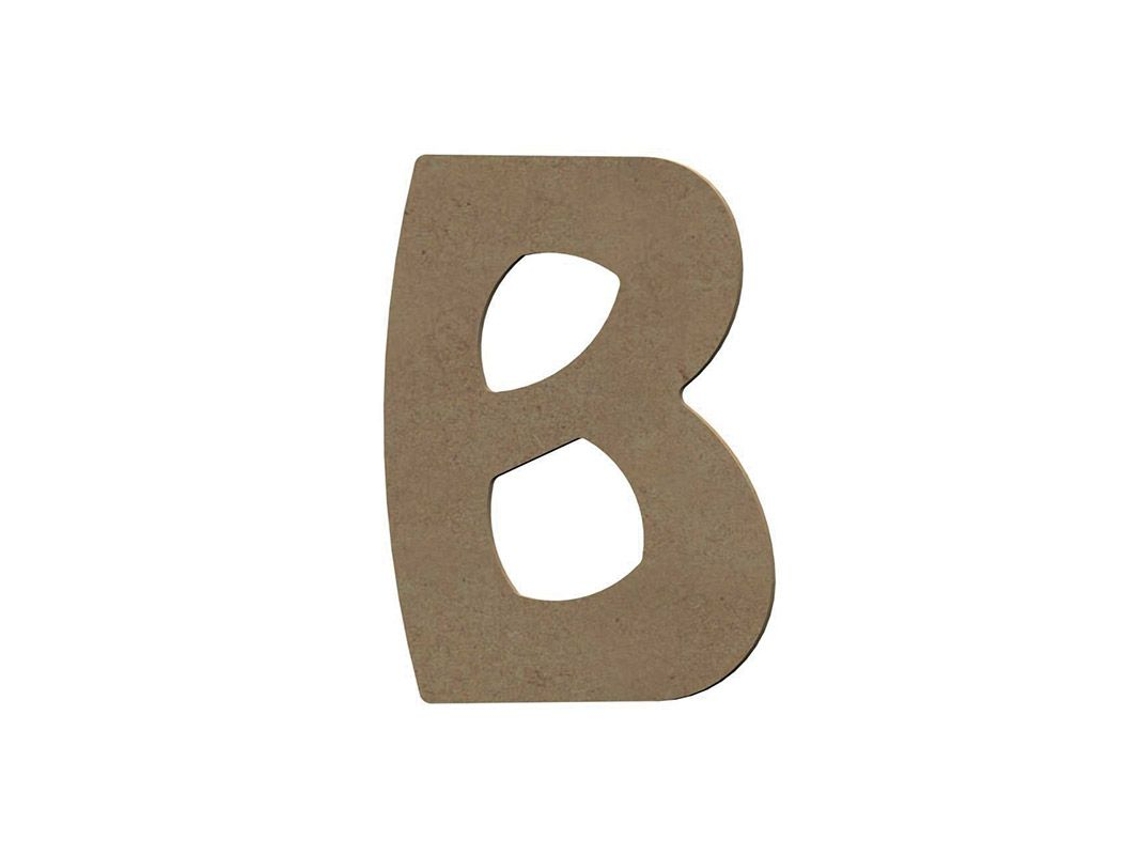 Letra B mayúscula de madera MDF para decorar - 8 cm