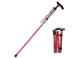 Bastón plegable ajustable con base antideslizante para senderismo y trekking, fabricado en aleación de aluminio, 1 unidad - Suzuka 25-26s