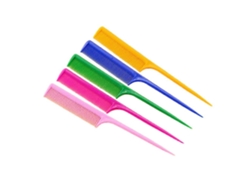 Juego de 5 peines de peluquería de plástico con mangos largos (color aleatorio)