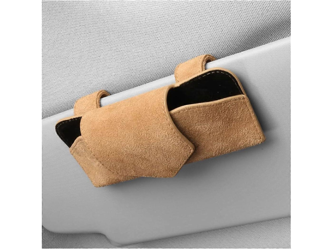 Suporte magnético para óculos de sol para quebra-sol de carro, porta-cartões e bilhetes, acessório para interior de couro, organizador prático