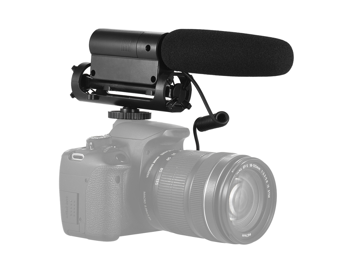 Micrófono de condensador cardioide portátil para cámara, grabación de vídeo y entrevistas - 3,5 mm