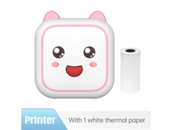 SIURN Impresora Térmica de Etiquetas Portátil con Adhesivo Impreso 1 x 57 mm Rosa