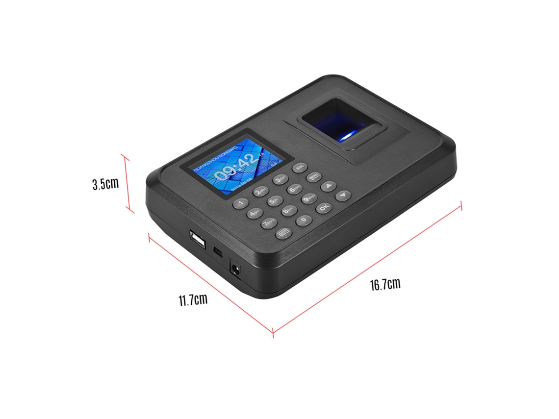 Reloj De Fichaje Biométrico Digital Con Pantalla Lcd De 2,4 Pulgadas, Registrador De Tiempo Para Empleados, Exportación De Datos, Enchufe Europeo.