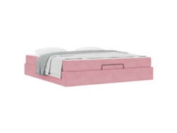 Maison Exclusive - Estructura De Cama Con Colchón 2 Pcs Rosa Terciopelo