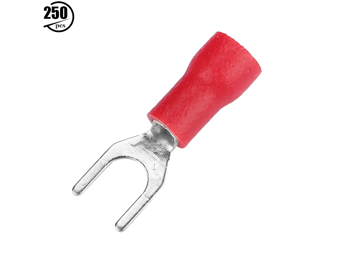 2026-as-250pcs Conectores De Cable Aislados Terminales De Engranaje Para Crimpar Rojo