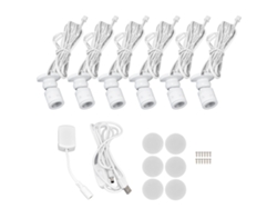 Lámpara Led Para Debajo De Los Gabinetes Con Usb, Regulable, Luz Blanca, 3 Métodos De Instalación, 6 Unidades