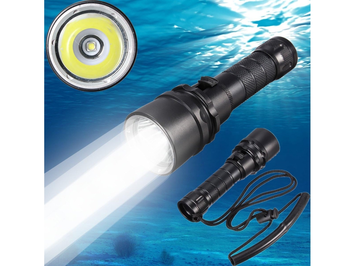 Linterna LED BigMac Cree L2 100m a Prueba de Agua, Recargable, con Luz y Cargador Incluidos Kofihety
