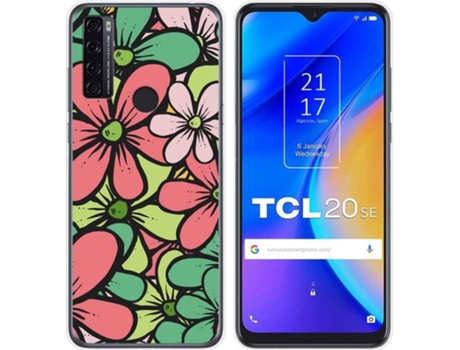 Carcasa TCL 20 SE TUMUNDOSMARTPHONE Dibujos Transparente Flores 02 Multicolor