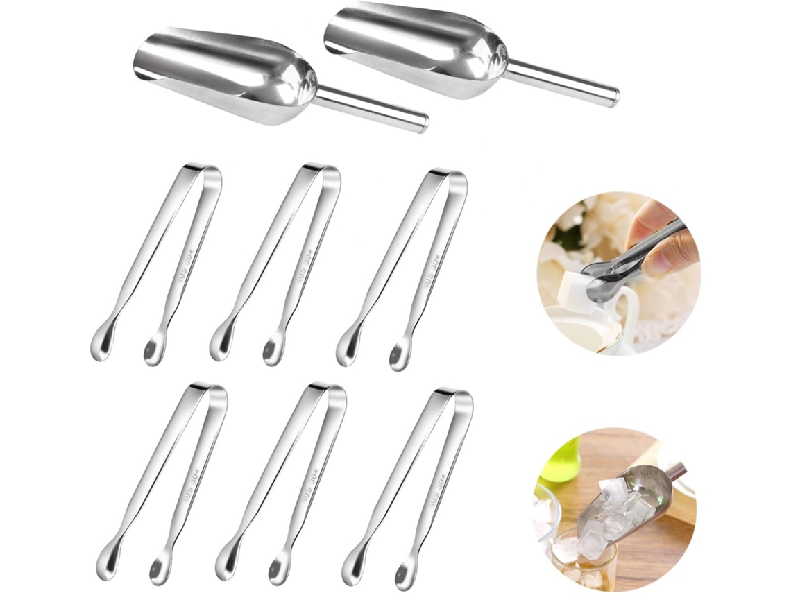 Pala profesional para alimentos, mango ergonómico, pala para hielo de acero inoxidable para uso en cocina multifuncional, material antioxidante, superficie pulida.