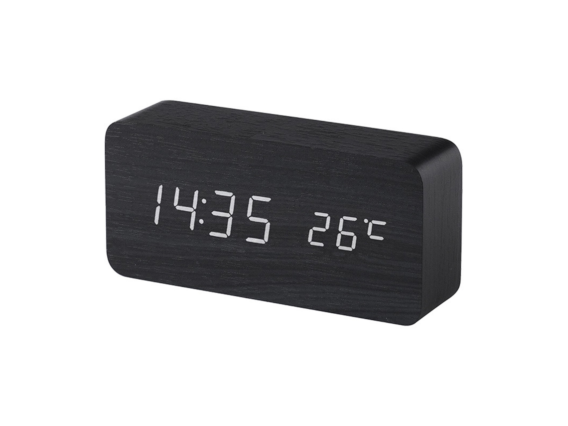 Despertador digital de madera con 3 alarmas y 3 niveles de brillo Kofihety