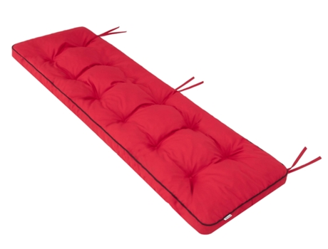 Cojín para banco de jardín con cojín grueso para uso en exteriores. Largo: 150 cm, ancho: 50 cm - Rojo SALES CORE