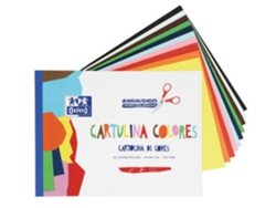 Bloc de hojas encoladas Oxford con 10 cartulinas de colores Formato A4 170g Colores surtidos